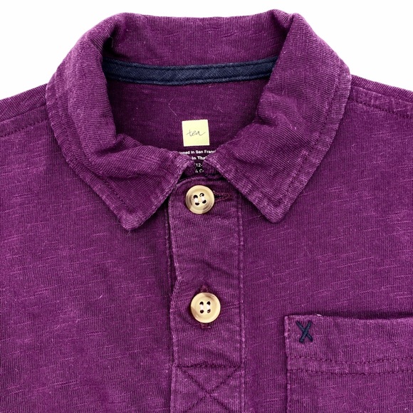 EUC Tea Collection Purple Polo Shirt, 12-18m - Picture 4 of 9